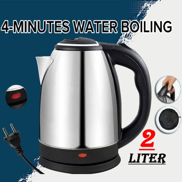 Premium Stainless Steel Electric Kettle (Silver) – Fast Boiling & Durable
