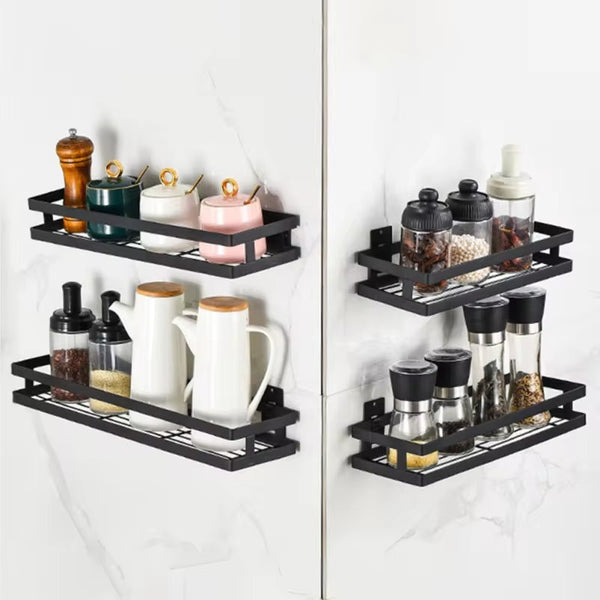 Premium Metal Wall Mounted Kitchen Rack Organizer for Condiments