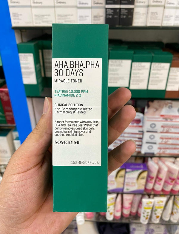 SOME BY MI AHA BHA PHA 30 Days Miracle Toner – 5.07oz, 150ml – Korean Salicylic Acid Exfoliating Face Toner for All Skin Types – Daily Pore Care & Oil Control with 2% Niacinamide – Korean Skin Care